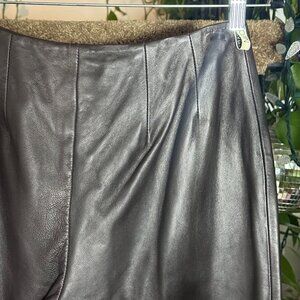 Vintage Nicole Farhi Chocolate Brown Leather Tapered Pants – Soft Supple Leather